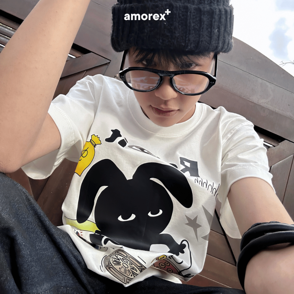 Áo thun unisex AMOREX ROBBIT form boxy chất Cotton 250gsm