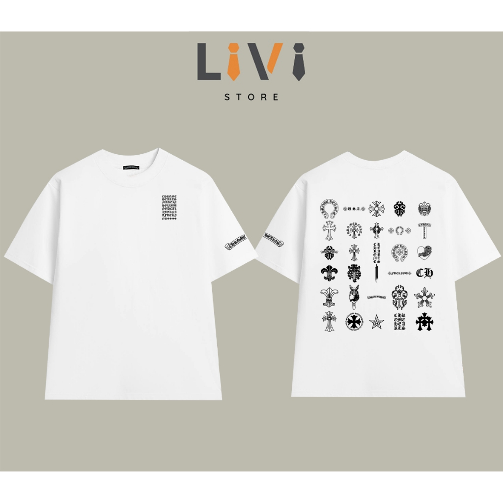 Áo Thun Chrome Hearts Icon Symbol Livi Form Rộng Cotton Unisex – LiVi Store