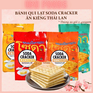   400gam  Bánh qui lạt ăn kiêng soda cracker Thái Lan  4 vị mè đen   sữa   xilytol   trứng muối - ăn vặt healthy ngon bổ 