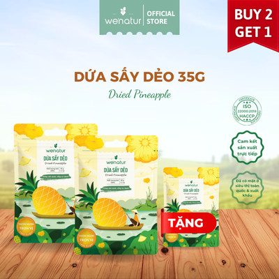 [COMBO GIÁ TỐT] Combo 2 Dứa sấy dẻo we'natur 35g (tặng 1 Dứa sấy dẻo 35g) [Bao Bì Mới]