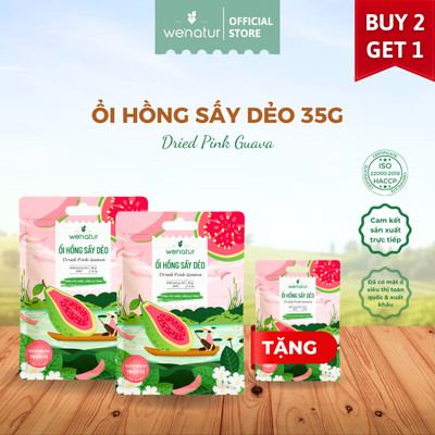 [COMBO GIÁ TỐT] Combo 2 Ổi hồng sấy dẻo we'natur 35g (tặng 1 Ổi hồng sấy dẻo 35g) [Bao bì mới]