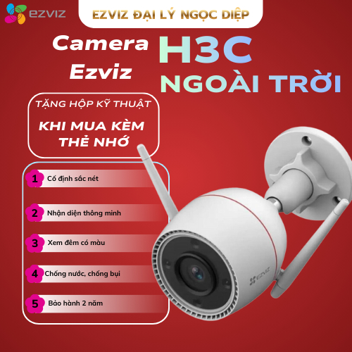 Camera EZVIZ H3C Color 2MP/3MP/4MP/5MP ngoài trời - Hàng chính hãng, Bảo hành 2 năm ( đầy đủ phiên b