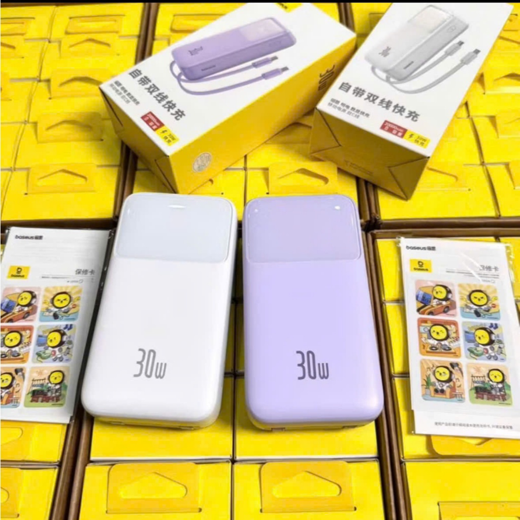 Sạc Dự Phòng Baseus 20.000mah Công Suất 30w Kèm 2 Dây TypeC - Hàng New FullBox bảo hành 12 tháng