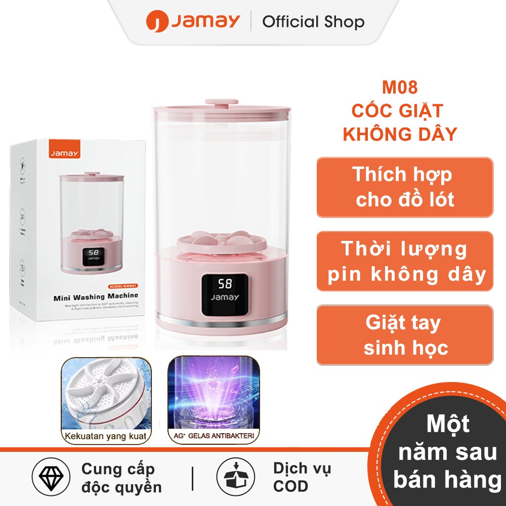 JAMAY MWM01 Máy giặt mini Di động, êm ái, không dây, thích hợp giặt đồ lót, có chức năng khử trùng bằng ánh sáng xanh | BigBuy360 - bigbuy360.vn