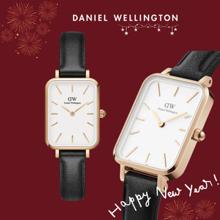  Đồng hồ Nữ Daniel Wellington dây da - DW00100434 20x26mm Quadro Pressed Sheffield Mặt Trắng Vỏ Vàng Hồng 