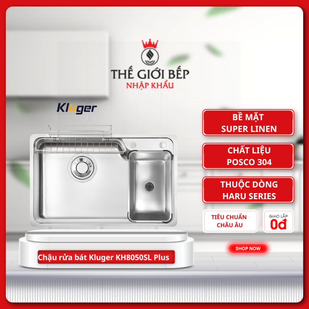 Chậu rửa bát Kluger KH8050SL Plus HARU Series Bề mặt Super Linen