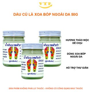 Combo 3 Hũ Dầu Cù Là Trắng Massage Huyệt Bàn Chân 50gr Thái Lan Xoa Bóp Ngoài Da