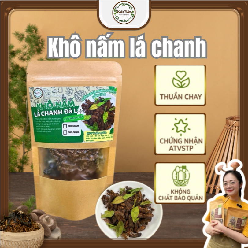 Khô Nấm Lá Chanh , Ăn Chay, Ăn Vặt Bếp Mai Phương My Tư Chân Nấm Hương Đà Lạt