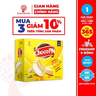   MUA 3 GIẢM 10%  Hộp Bánh phủ Socola Choco PN Phạm Nguyên Phô Mai 216g | Bánh ăn vặt Socola 