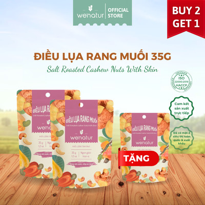 [COMBO GIÁ TỐT] Combo 2 Điều lụa rang muối we'natur 35g (tặng 1 Điều lụa rang muối 35g) [Bao bì mới]
