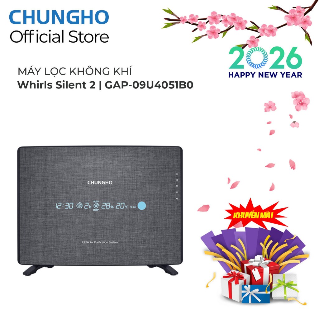 Máy lọc không khí Chungho ULPA CHA-N500AU - Kích thước 420x541x179mm, Màu vàng, bạc