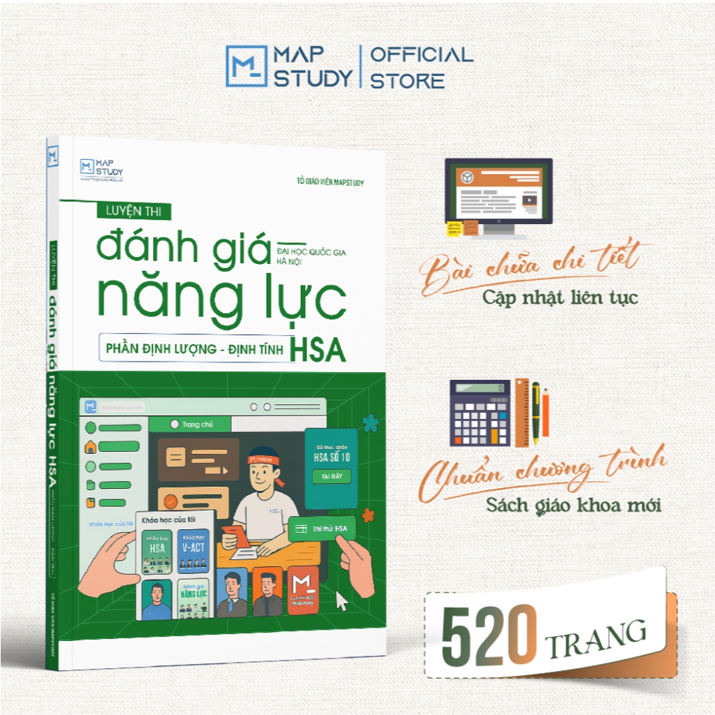 Luyện thi đánh giá năng lực - ĐHQG Hà Nội - HSA - PHẦN ĐỊNH LƯỢNG, ĐỊNH TÍNH | Mapstudy