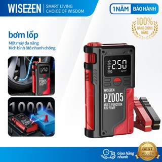 Bộ Kích Nổ Kiêm Bơm Lốp ô Tô đa Năng 4IN1 Wisezen Kích Bình 12A ô Tô Tích Hợp Sạc Dự Phòng đèn Pin Bảo Hành 12 Tháng