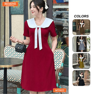 Đầm thiết kế cổ nơ tùng chữ A BEMINE MT9022