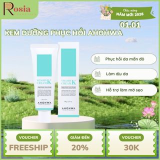  Kem Dưỡng Phục Hồi Ahohwa Vitamin K Cream 80g Hỗ Trợ Phục Hồi Da Giãn Mao Mạch Làm Dịu Da Mờ Sẹo 