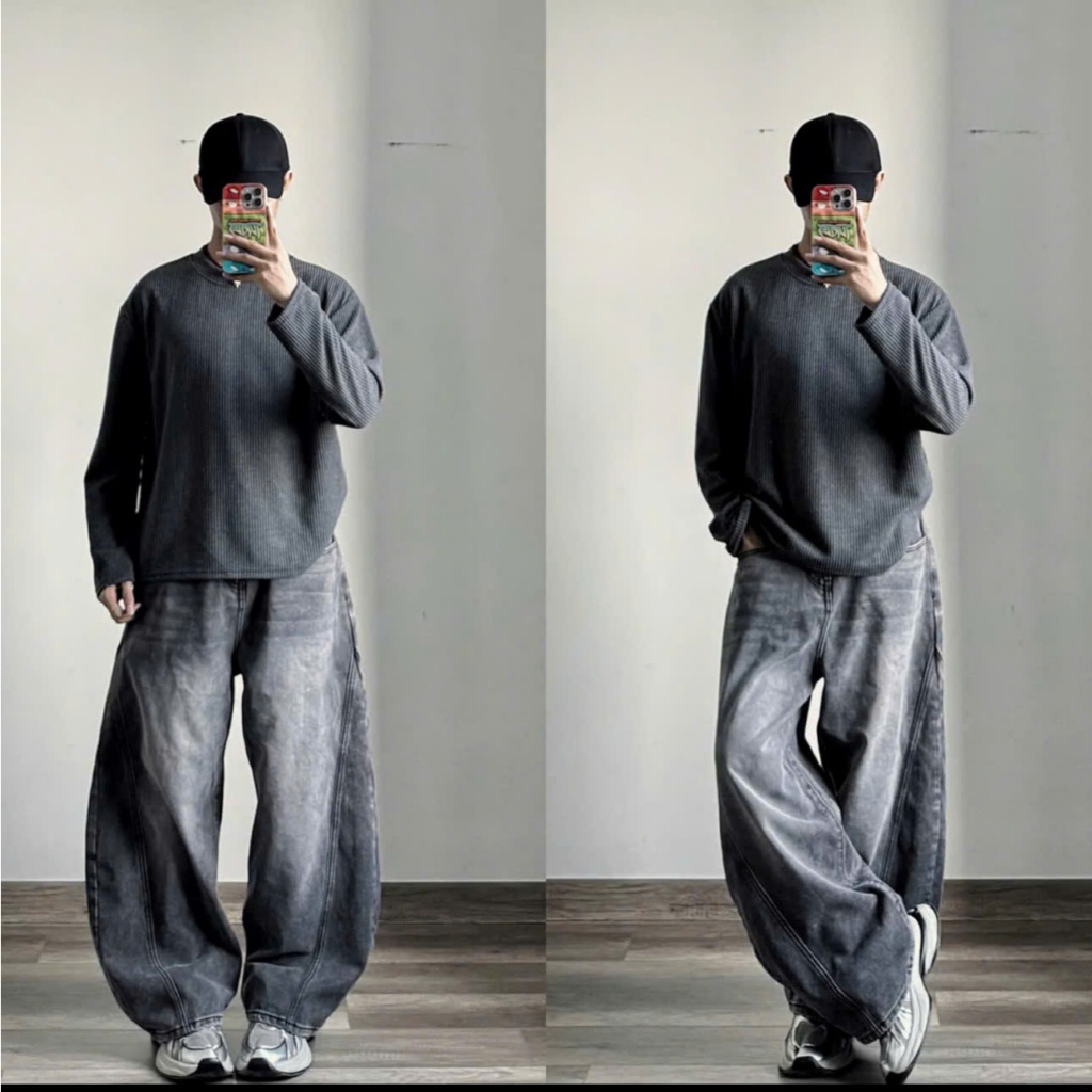 Quần Dài Jeans Ống Bí Thời Trang Nam Nữ Phong Cách StreetWear, Quần Jean Ống Cong Form Rộng | BigBuy360 - bigbuy360.vn