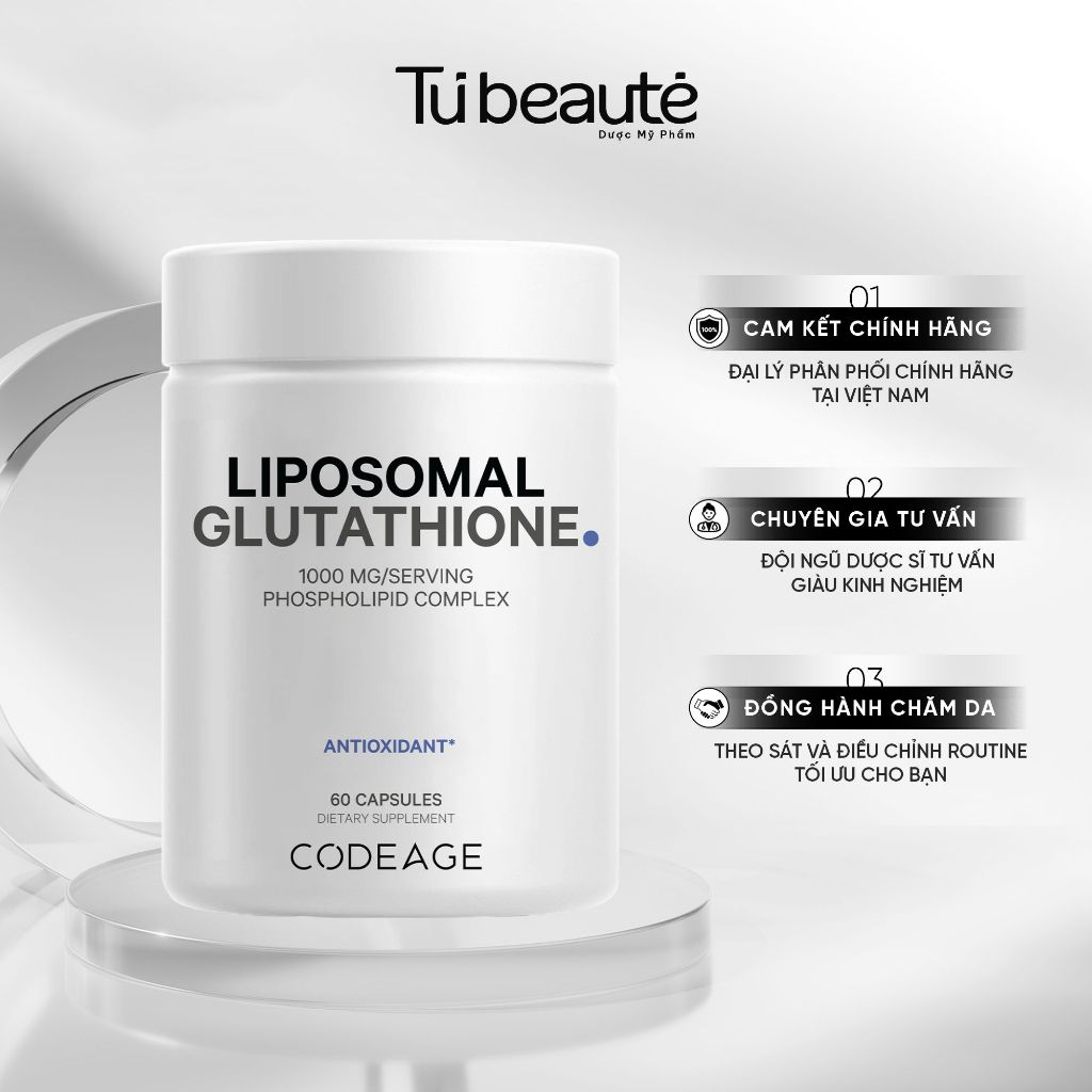 [HÀNG CÔNG TY] Viên Uống Trắng Da Code Age Liposomal Glutathione 1000mg