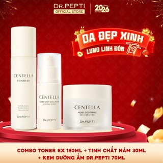   Combo Thanh Xuân  Nước Hoa Hồng Dưỡng Da 180ml Tinh Chất Trắng Da Dark Spot 30ml Và Kem Dưỡng Ẩm Dr.Pepti 70ml 