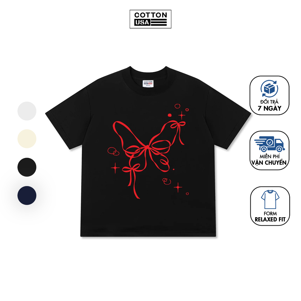 Áo Thun Relaxed Fit CottonUSA Girly Mood "Butterfly Ribbon" - TL1723TL