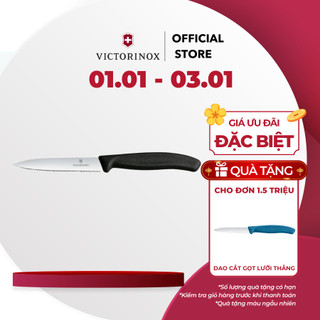  Dao cắt gọt lưỡi răng cưa 10cm mũi nhọn Swiss Classic Victorinox Thụy Sĩ 