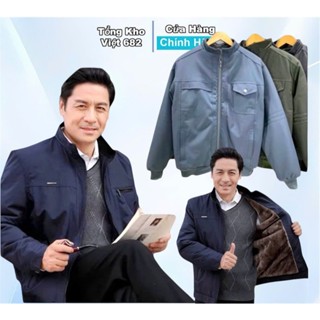  HÀNG LOẠI 1 Áo Khoác Nam Trung Niên Lót Lông Chống Gió Chống Bụi Cho Bố Sang Trọng Lịch Sự Mẫu Đẹp 