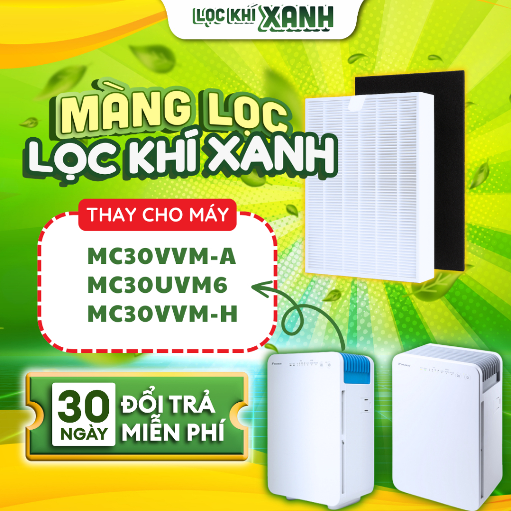 Bộ lọc LocKhiXanh® tương thích cho Màng lọc không khí Daikin MC30VVM-A / MC30UVM6 / MC30VVM-H.