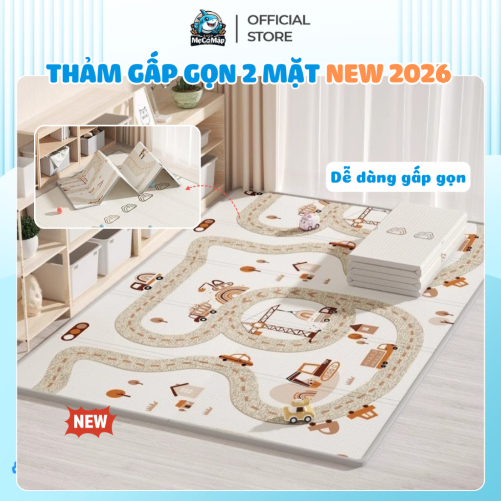 Thảm Xốp Cho Bé Dày 2cm Mẫu Mới 2026, Thảm Gấp Gọn Chính Hãng Pakey, Vân Chống Trơn Trượt