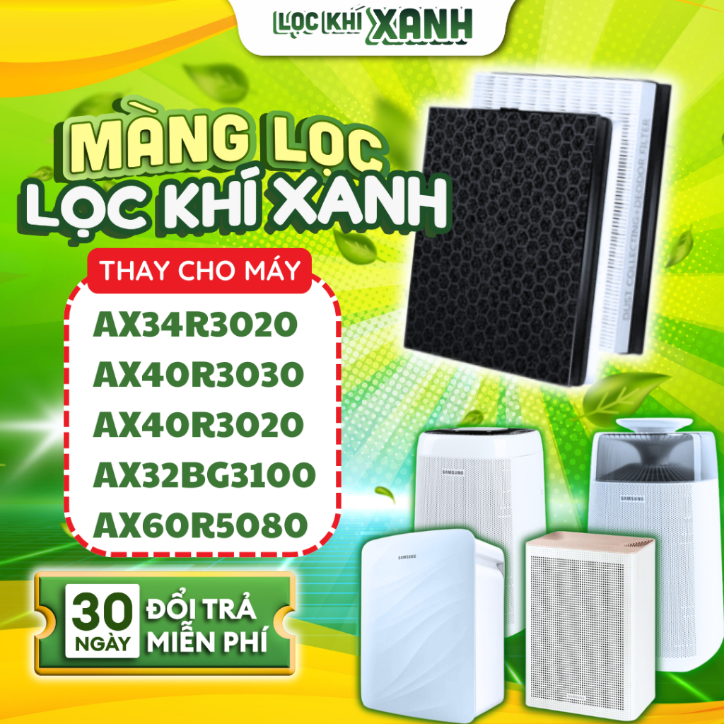 Bộ lọc LocKhiXanh® tương thích cho Màng lọc không khí Samsung AX40R3030WM/ AX34R3020WW
