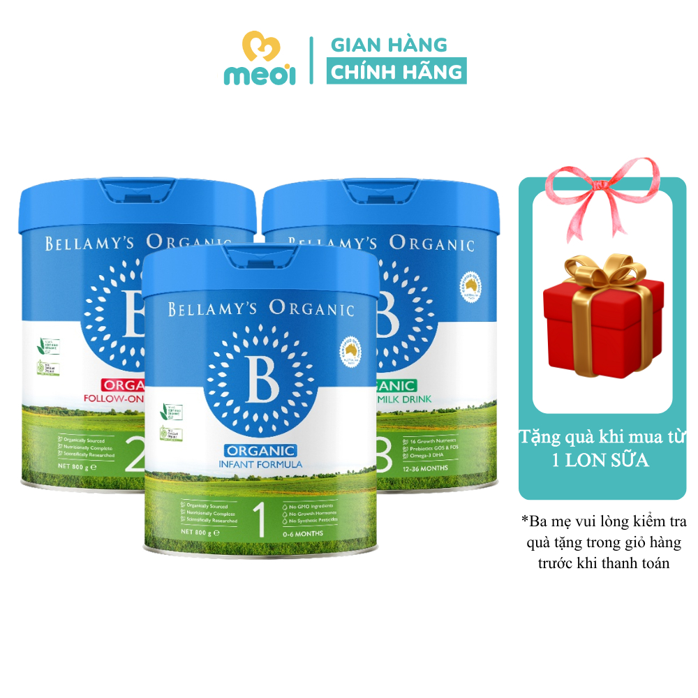Sữa Bellamy's Organic Classic 8HMO hỗ trợ bé phát triển toàn diện - Lon 800g