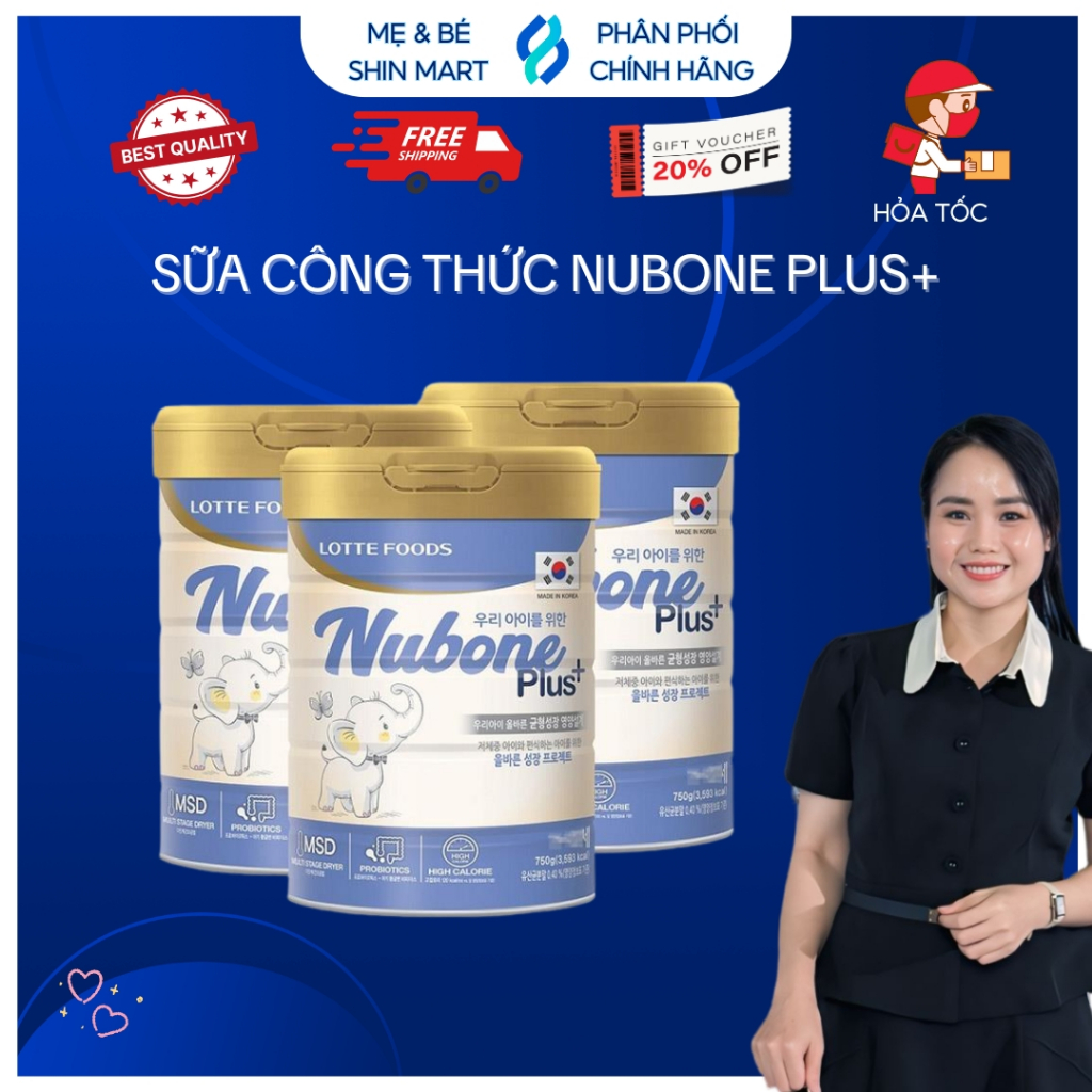 Sữa công thức Nubone Plus+, Step 1, Step 2. Sữa cao năng lượng hỗ trợ tăng cân, tăng chiều cao chính