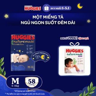  Tã quần Huggies Naturemade ban đêm M58 L44 XL38 XXL26 