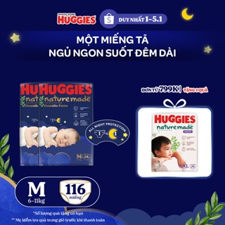  Combo 2 Tã quần Huggies Nature Made ban đêm M58 L44 XL38 XXL26 