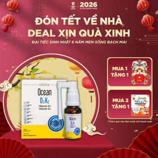  Vitamin D3K2 Ocean ORZAX -  Dạng Xịt Tiện Lợi - Hỗ Trợ Hấp Thu Canxi Tăng Chiều Cao Và Chắc Khỏe Xương Chắc 