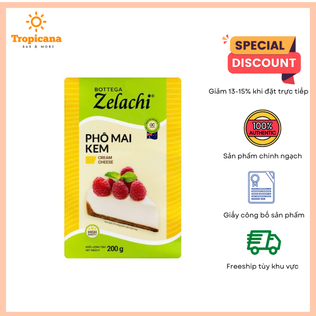Cream Cheese Zelachi - Gói 200gr ( Bao bì Mới )