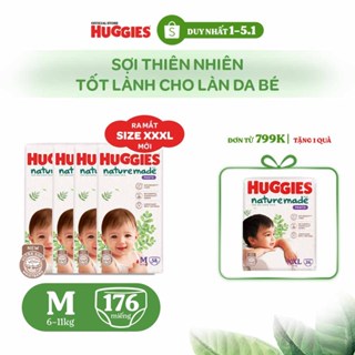  Combo 4 Tã Quần Huggies Platinum Nature Made M58 L44 XL38 XXL26 