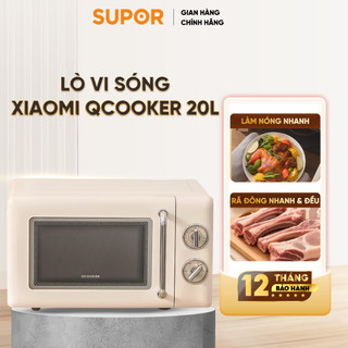 Lò Vi Sóng Lò Nướng 20L Qcooker Phong Cách Vintage Cổ Điển 700W, Rã Đông, Bảo Hành Chính Hãng