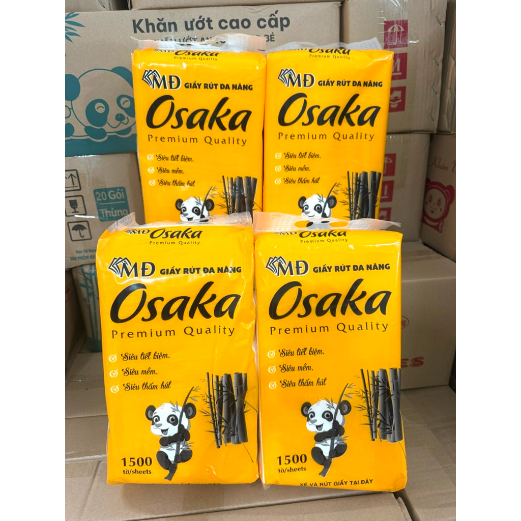 [ ComBo 4 Gói ] Rút Treo Tường Osaka 1500 Tờ 3 Lớp Giấy Mềm Thấm Hút