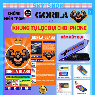 Kính Cường Lực Iphone GORILA Tự Dán Chống Nhìn Trộm FULL HỘP Cho ip 17 ProMax 16 ProMax 15 14 13 12 11 Pro Max Xs Xr