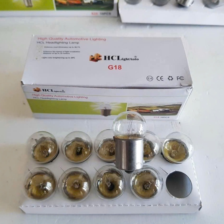 Hộp 10 Bóng đèn Halogen G18, bóng đèn sợi đốt G18 màu trắng điện 12v 24v.