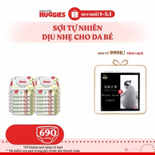  Thùng 12 gói Khăn ướt Huggies không mùi  80 miếng gói  