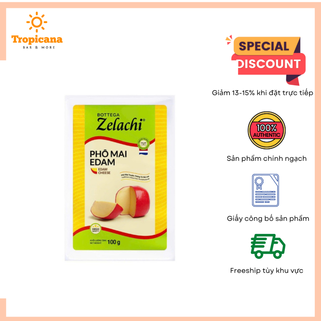 Phô mai Edam Bottega Zelachi 100g