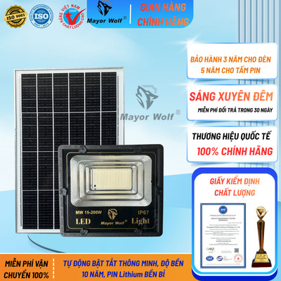 Đèn năng lượng mặt trời Mayor Wolf công suất 100w, 200w, 300w, 500w