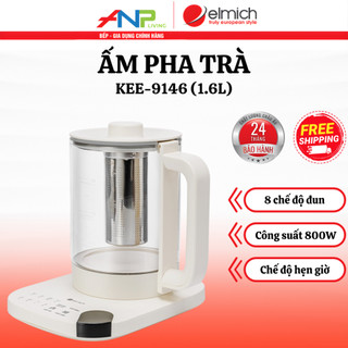 Ấm pha trà elmich 1.6l kee-9146 – đun nước & pha trà, 800w, có chế độ hẹn giờ, dễ sử dụng