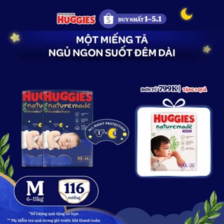   KOL LIVE  Combo 2 Tã quần Huggies Nature Made ban đêm M58 L44 XL38 XXL26 
