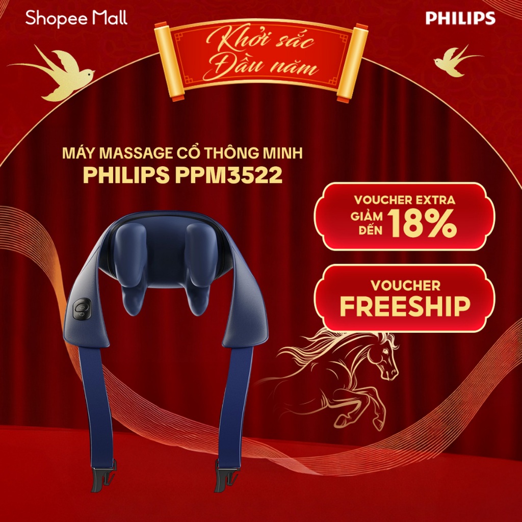 Máy Massage Cổ Vai Gáy PHILIPS PPM3522 | Máy Massage Fascial Philips PPM7323 |Chính hãng BH 24 Tháng