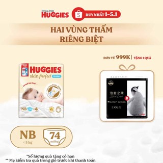  Tã bỉm dán sơ sinh Huggies Skin Perfect NB70+miếng ngẫu nhiên với 2 vùng thấm giảm kích ứng da 