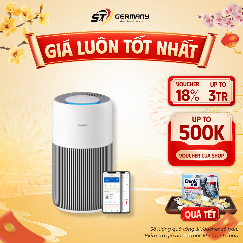 Máy Lọc Không Khí Philips AC2220/10 Bộ Lọc HEPA 3 Lớp Lọc 99,97%, Diện Tích Tối Đa Đến 109m²  German