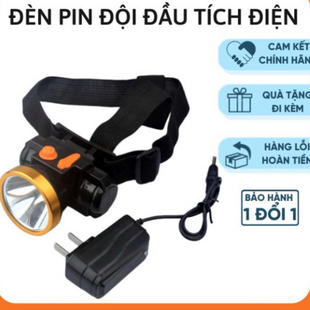Đèn Pin Đội Đầu Siêu Sáng Sạc Điện, đèn pin đội đầu sạc điện pin trâu, den doi dau pin trâu Cao Cấp