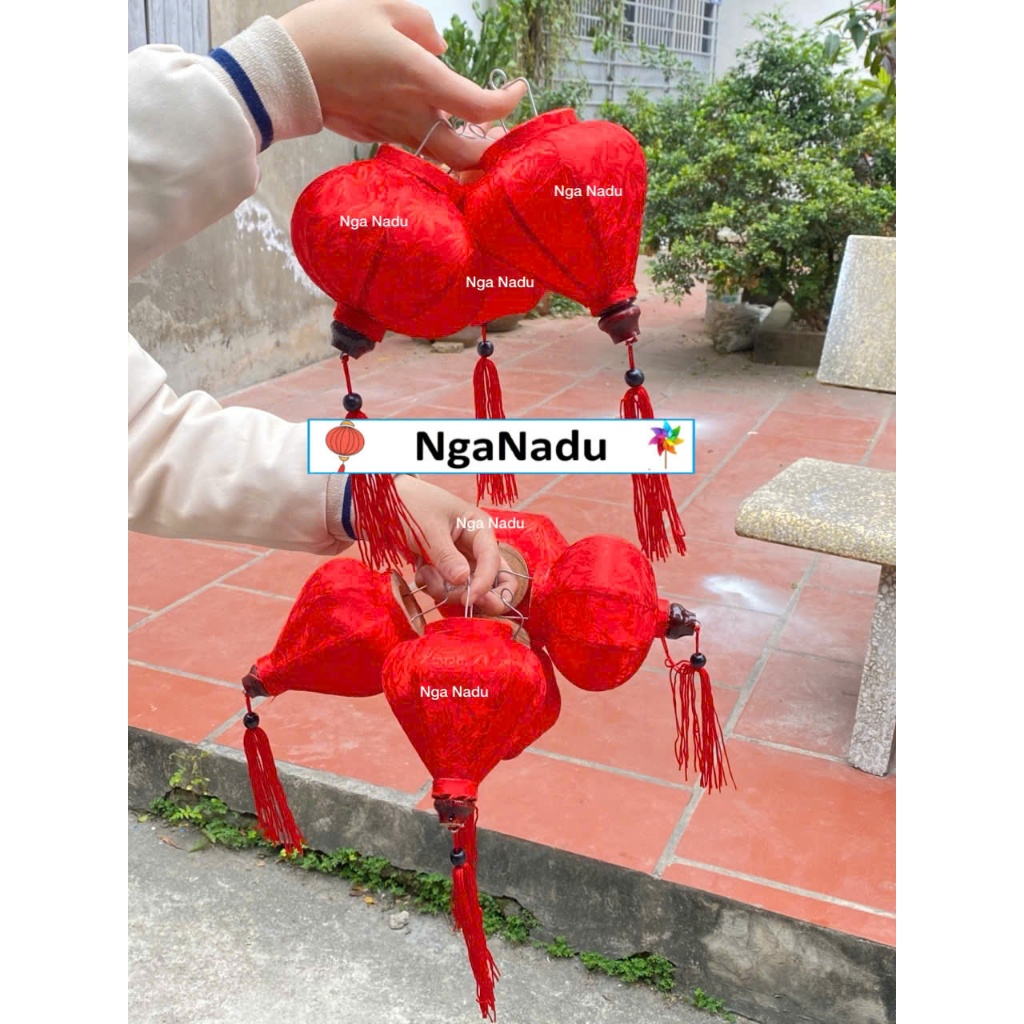 Đèn lồng vải Hội an mini  đèn lồng củ tỏi treo cành đào cành mai trang trí decor Tết 2026