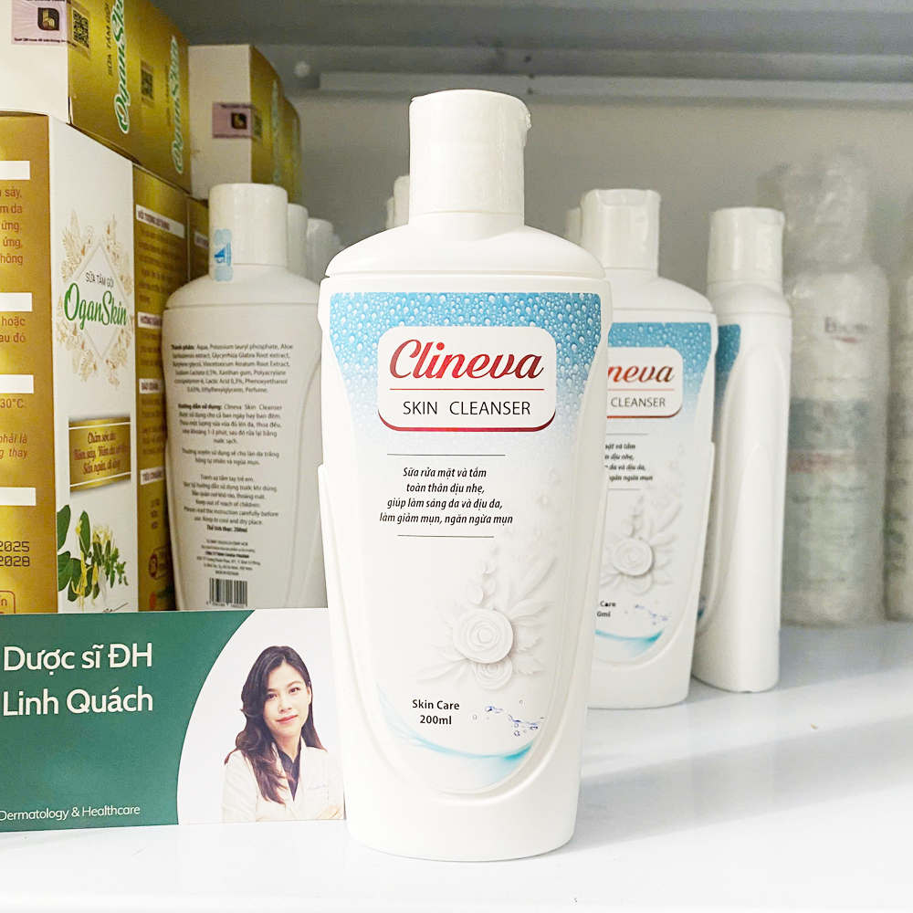 Sữa rửa mặt dịu nhẹ Clineva Derma - Cleanser  200ml Chính hãng công ty.